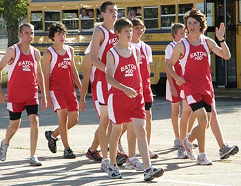 Marcus' team getting ready for cross country